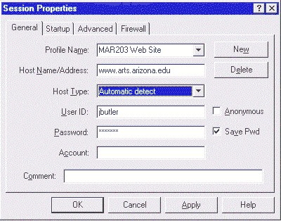 WS_FTP opening screen.